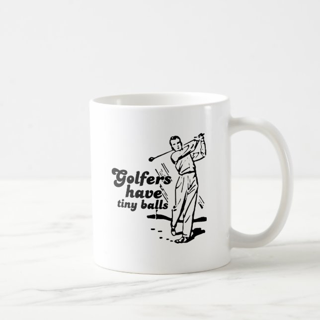 Golfare har små bollar kaffemugg (Höger)