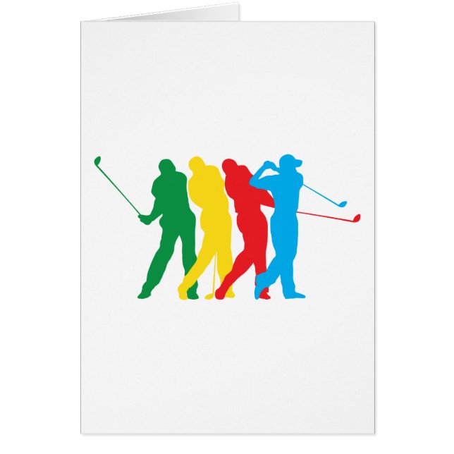 Golfare i rörelse hälsningskort (Framsidan)