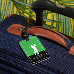 Golfare Man med golfklubba Elegant Grön Bagagebricka