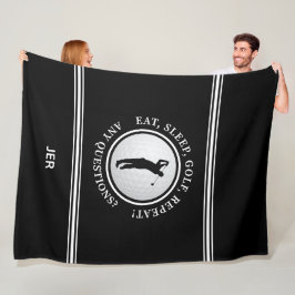 Golfare Modern idrottsmonogram Golfproffs Svart Vi Fleecefilt