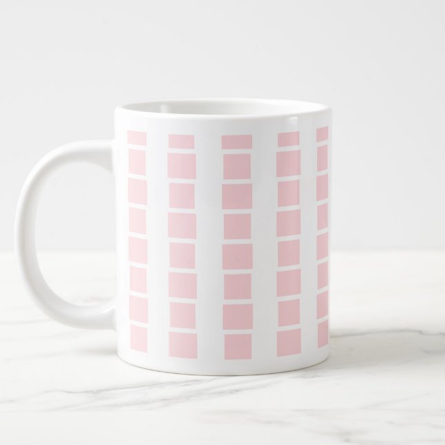 Golfare Mugg, Golf är mitt liv! Rosa Vit Fyrkant Jumbo Mugg (Vänster)
