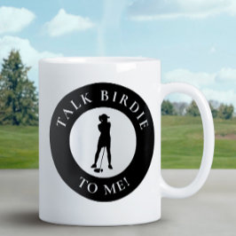 Golfare prata birdie med mig rolig humor söt svart kaffemugg
