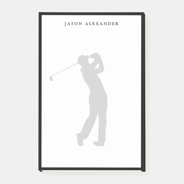 Golfare Siluett Personlig  Post-it Block (Framsida)