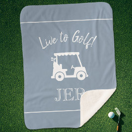 Golfare Söt golfvagn Monogram Initialer Dammt blå