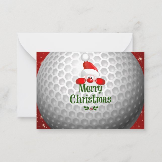 Golfare Tomte, 'God Jul' hälsningar Anteckningskort (Framsida)