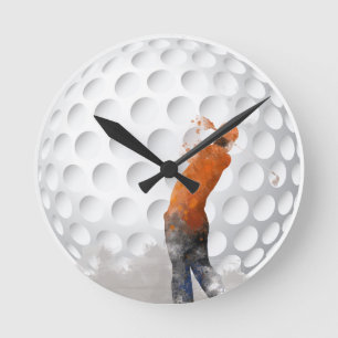 GOLFARE - väggen tar tid på Rund Klocka