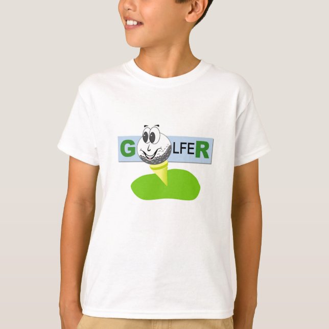 Golfaredesignpojke T-tröja T Shirt (Framsida)