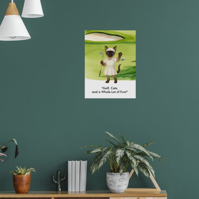 Golfaren är på puttinggreen för siameskattsälskare poster (Vardagsrum 1)