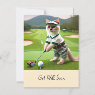 Golfaren golfar för kattälskare att bli frisk snar vykort