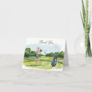 Golfaren golfar på banan tack kort