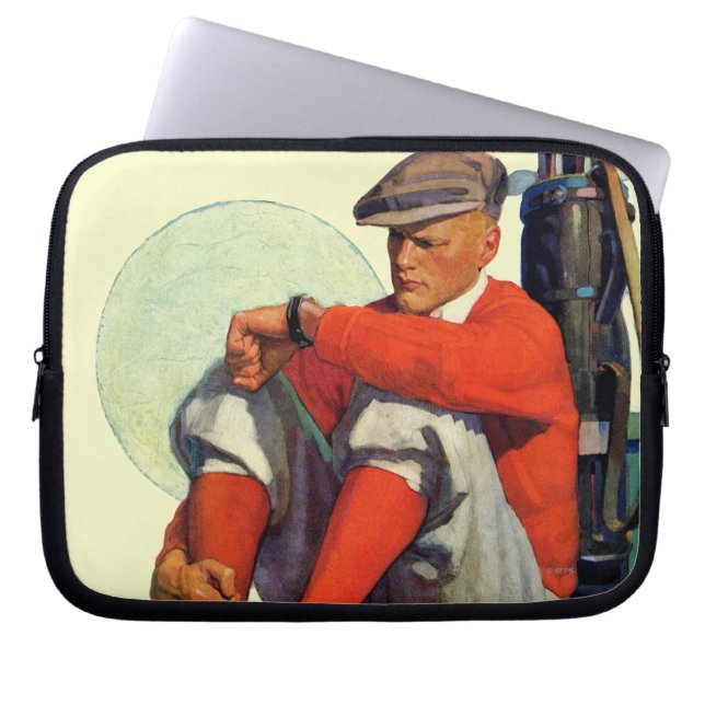 Golfaren höll att vänta laptop sleeve (Framsidan)