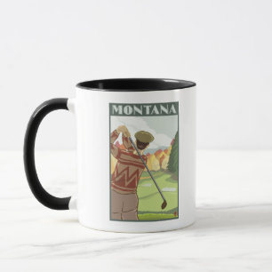 Golfaren SceneMontanaVintage reser affischen Mugg