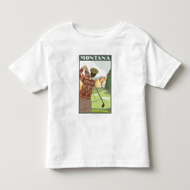 Golfaren SceneMontanaVintage reser affischen Tröja (Framsida)
