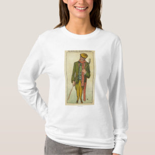 Golfaren, som hade en katastrof på, anknyter t shirt