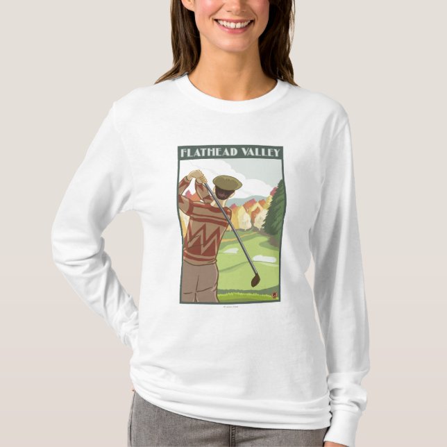 Golfareplats - Flathead sjö, Montana Tee Shirt (Framsida)