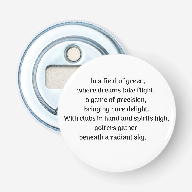 Golfares spänning flasköppnare (Framsidan)