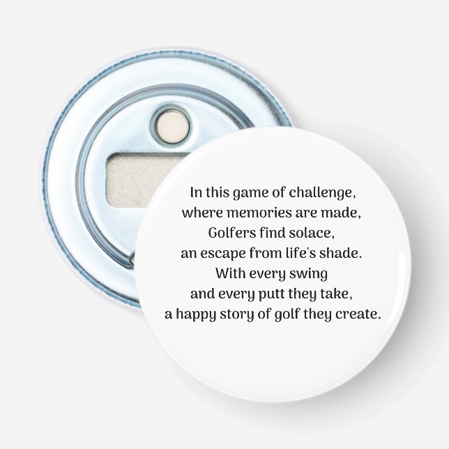 Golfares spänning flasköppnare (Framsidan)