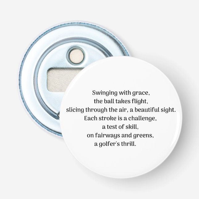 Golfares spänning flasköppnare (Framsidan)