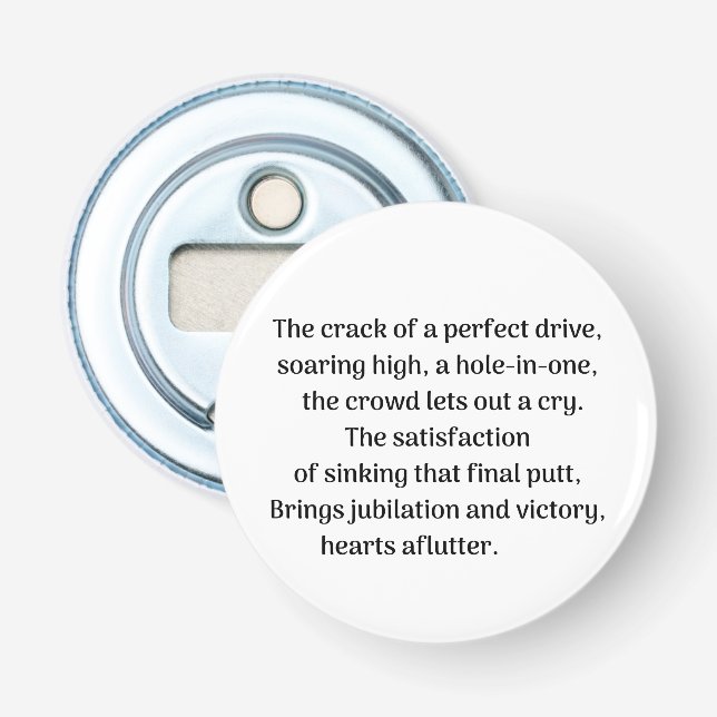 Golfares spänning flasköppnare (Framsidan)