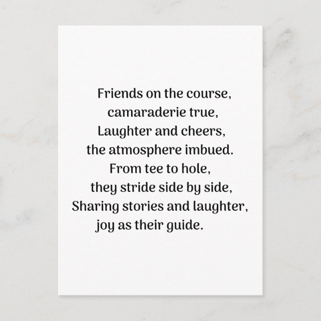 Golfares spänning vykort (Framsida)