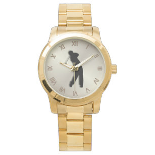 Golfarmbandsurklocka Brun Skiva Romerska Siffror Armbandsur