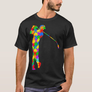 Golfautismguldfärgad guldfärgad guldfärgad guld t shirt