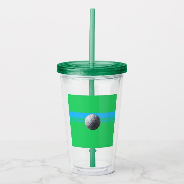Golfball acrylic-tumlare take away mugg (Framsida)