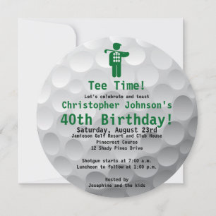 Golfball Grönt Golf 40:e födelsedagsinbjudan Inbjudningar