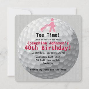 Golfball Grönt Golf 40:e födelsedagsinbjudan Inbjudningar