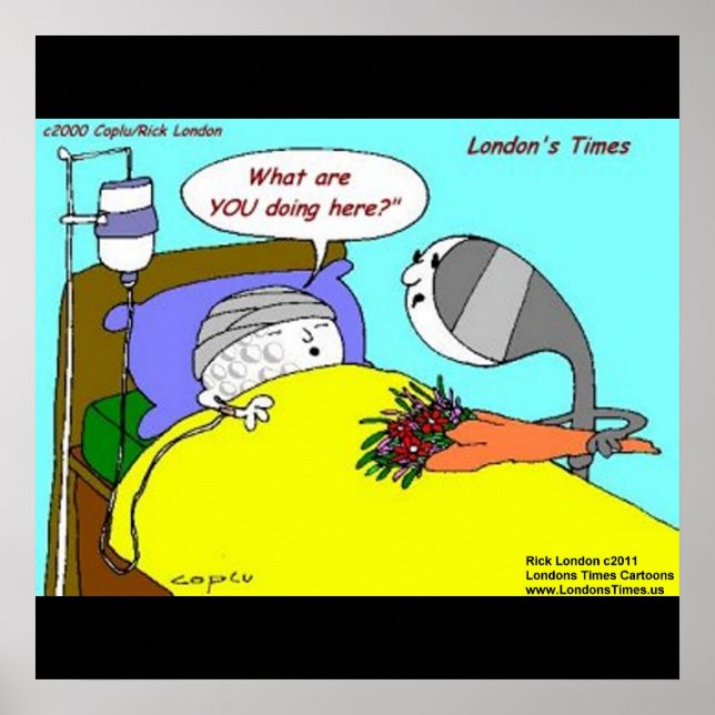 Golfball Hospital Funny Poster Prints (Framsidan)