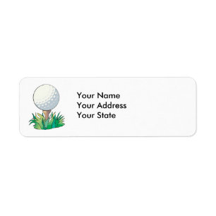 golfball sitta på golfbits returadress etikett