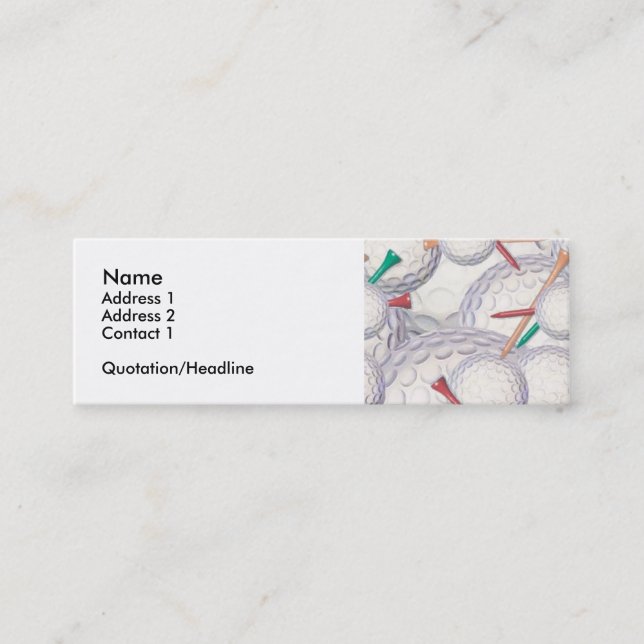 Golfballs & utslagsplatser profilerar kortet mini visitkort (Framsida)