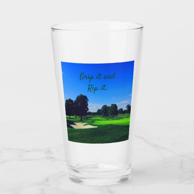 Golfbana Grip det och Slita det Glaskopp (Framsida)