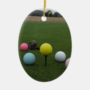 Golfbana i påsk julgransprydnad keramik