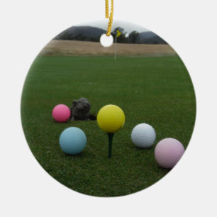 Golfbana i påsk julgransprydnad keramik