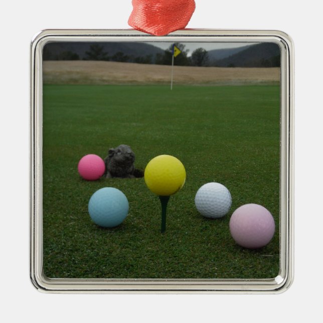Golfbana i påsk julgransprydnad metall (Framsidan)