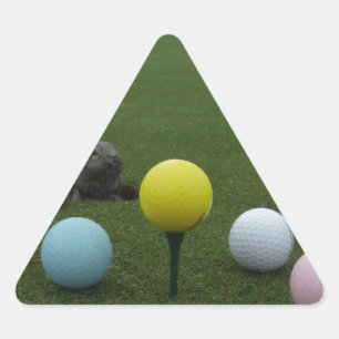 Golfbana i påsk triangelformat klistermärke
