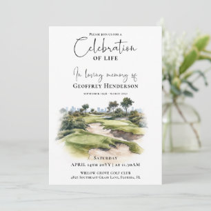 Golfbana Minnesfirande Av Livet Inbjudningar