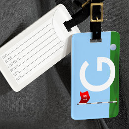 Golfbana Monogram Golfare Bagage Tag Bagagebricka