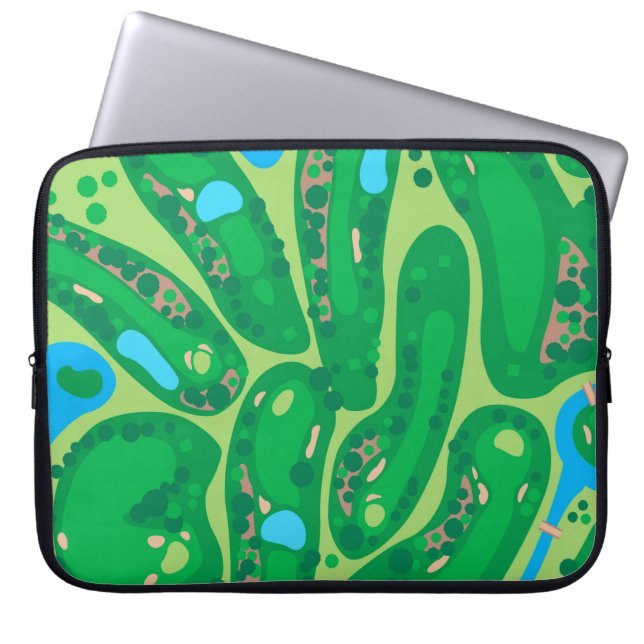 golfbana par golf grönt laptop fodral (Framsidan)