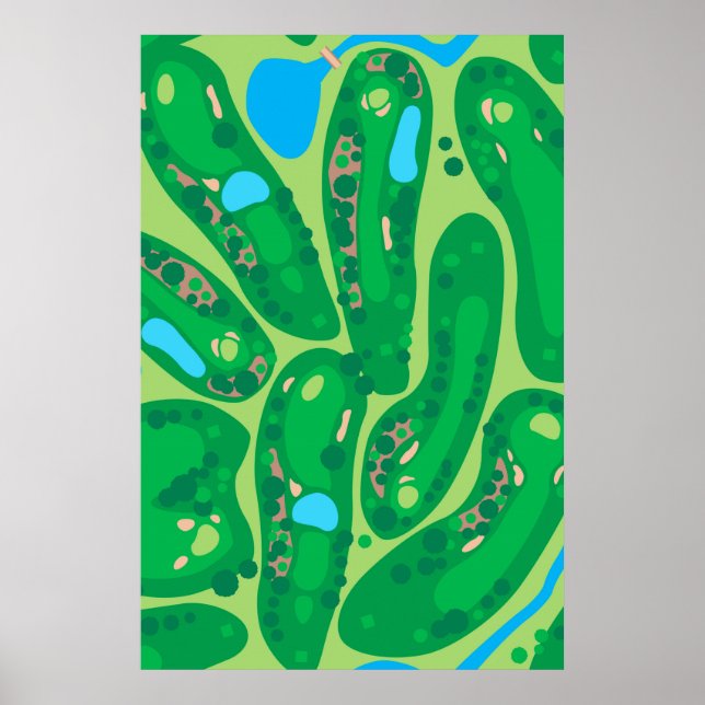 golfbana par golf grönt poster (Framsidan)