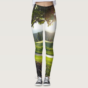 Golfbanasolnedgångdamasker Leggings