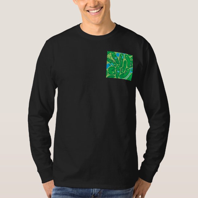 golfbanor par golf grönt polo shirt t shirt (Framsida)