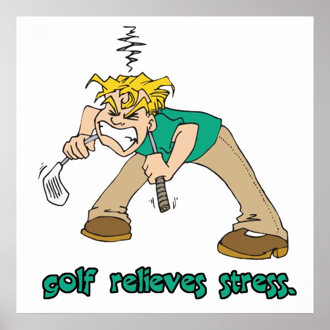 golfbefriare stressar humor poster (Framsidan)