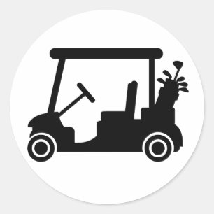 Golfbil Runt Klistermärke