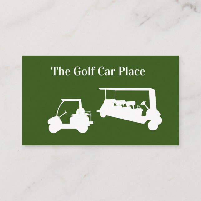 Golfbilstjänster och försäljning visitkort (Framsida)
