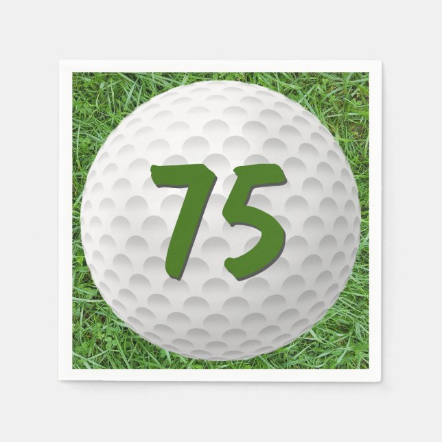 Golfboll 75-årsdag servetter (Framsidan)