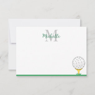 Golfboll Anpassad monogram enkel Anteckningskort