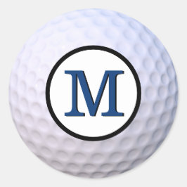 Golfboll Anpassningsbar Monogram Blå Runt Klistermärke