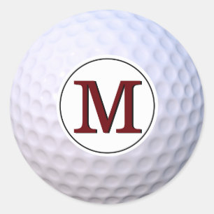 Golfboll Anpassningsbar Monogram Runt Klistermärke